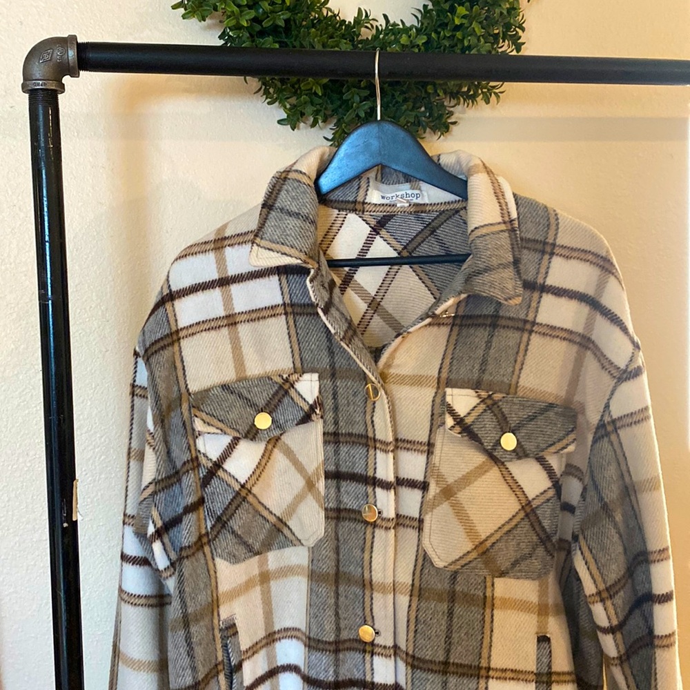 Women’s Casual Plaid Jacket size L